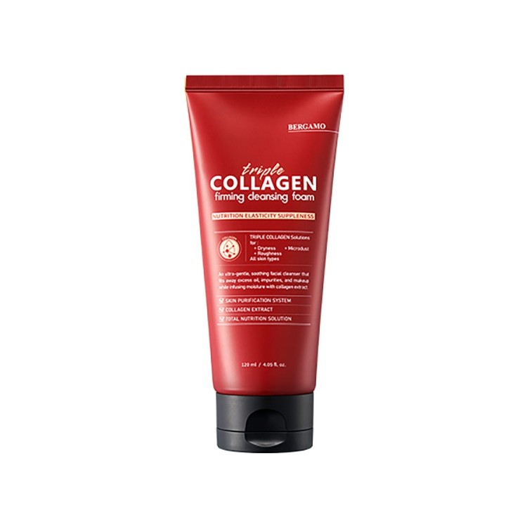BERGAMO Triple Collagen Pianka oczyszczająca do twarzy 120ml.jpg