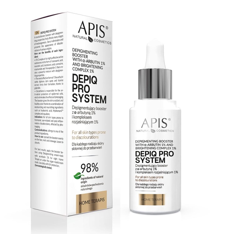 APIS Depiq Pro System Depigmentujący booster z arbutyną 1% i kompleksem rozjaśniającym 1% 30ml.jpg