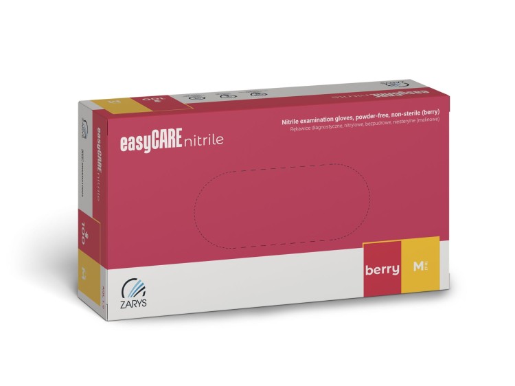 Rękawiczki easyCare Nitrylowe Bezpudrowe BERRY 100szt M