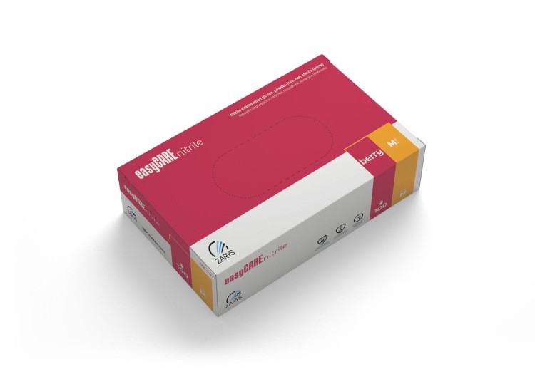 Rękawiczki easyCare Nitrylowe Bezpudrowe BERRY 100szt M