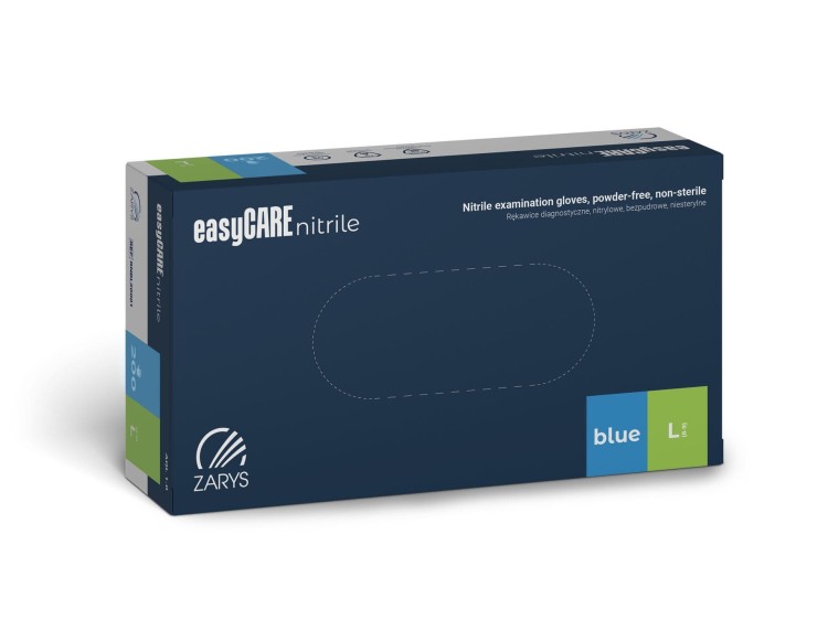 Rękawiczki easyCare Nitrylowe BLUE 100szt L