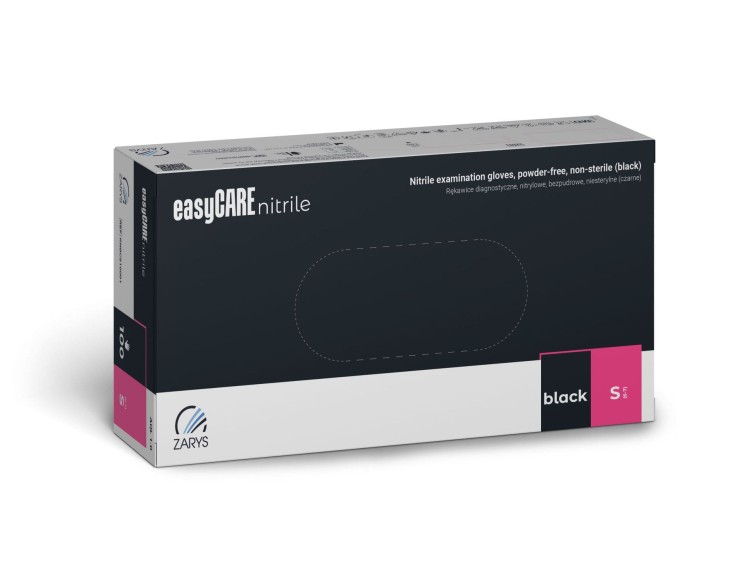 Rękawiczki easyCare Nitrylowe Bezpudrowe BLACK 100szt S
