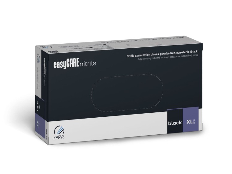 Rękawiczki easyCare Nitrylowe Bezpudrowe BLACK 100szt XL