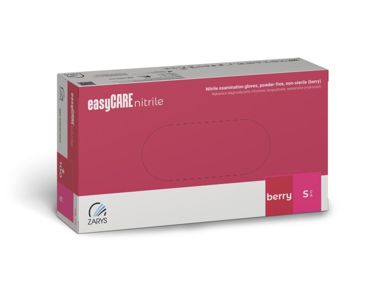 Rękawiczki easyCare Nitrylowe Bezpudrowe BERRY 100szt S