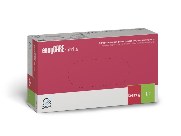 Rękawiczki easyCare Nitrylowe Bezpudrowe BERRY 100szt L