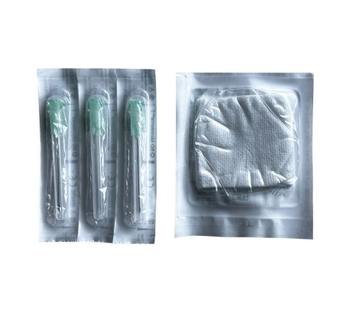 igły i kompresy do zestawu do pobierania krwi dla PRP