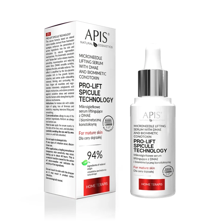 APIS PRO-LIFT SPICULE TECHNOLOGY Home TerApis Mikroigiełkowe serum liftingujące z DMAE i biomimetyczną konotoksyną 30 ml