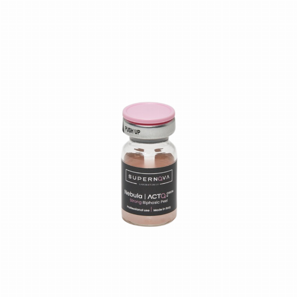 Zdjęcie ampułki Supernova ACTO2 Orion Strong – dwufazowy peeling złuszczający z TCA, witaminą B12 i kwasem migdałowym. Produkt do użytku profesjonalnego, Made in Italy.