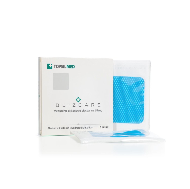 BLIZCARE Regular silikonowy plaster w kształcie kwadratu o wymiarach 8x8cm 1szt